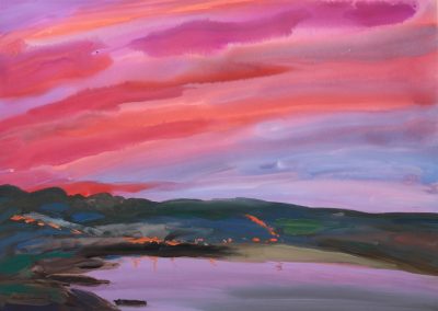 Coucher de soleil rouge