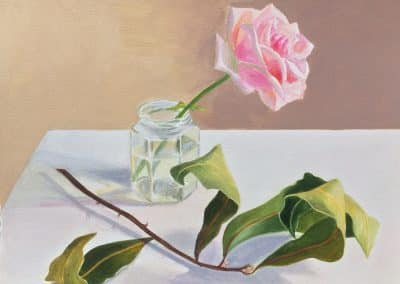 Rose et feuilles de laurier
